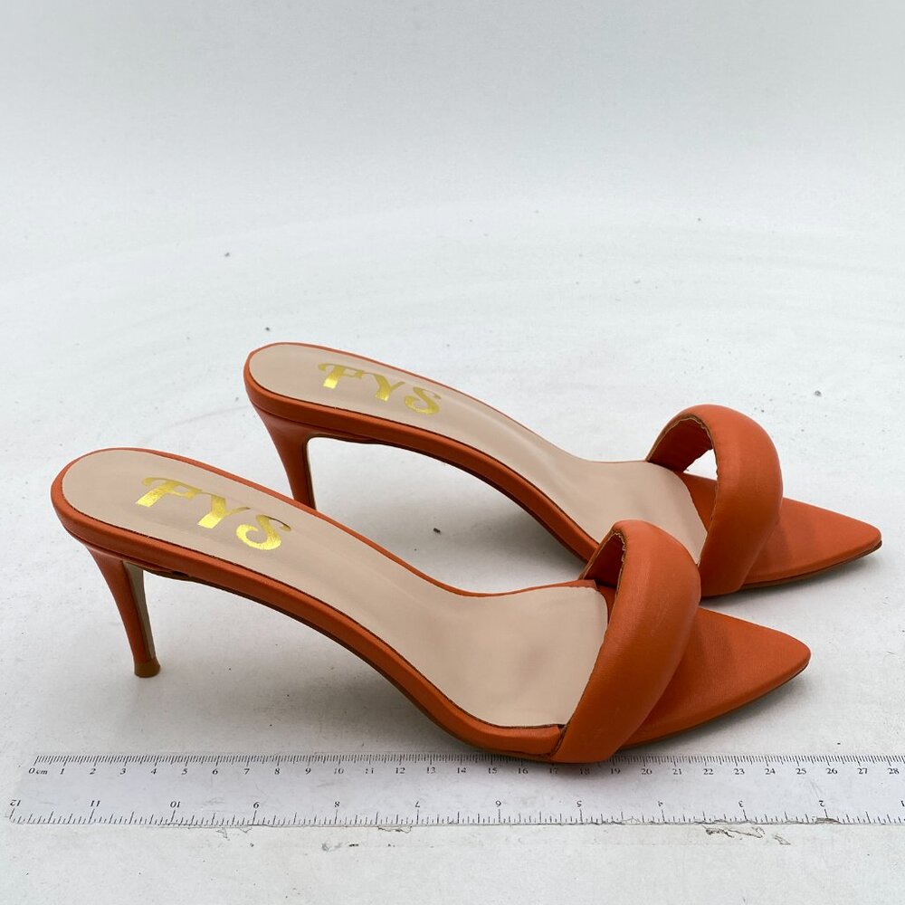 Fys Orange Pointed Open Toe Slip On Stiletto High… - image 4